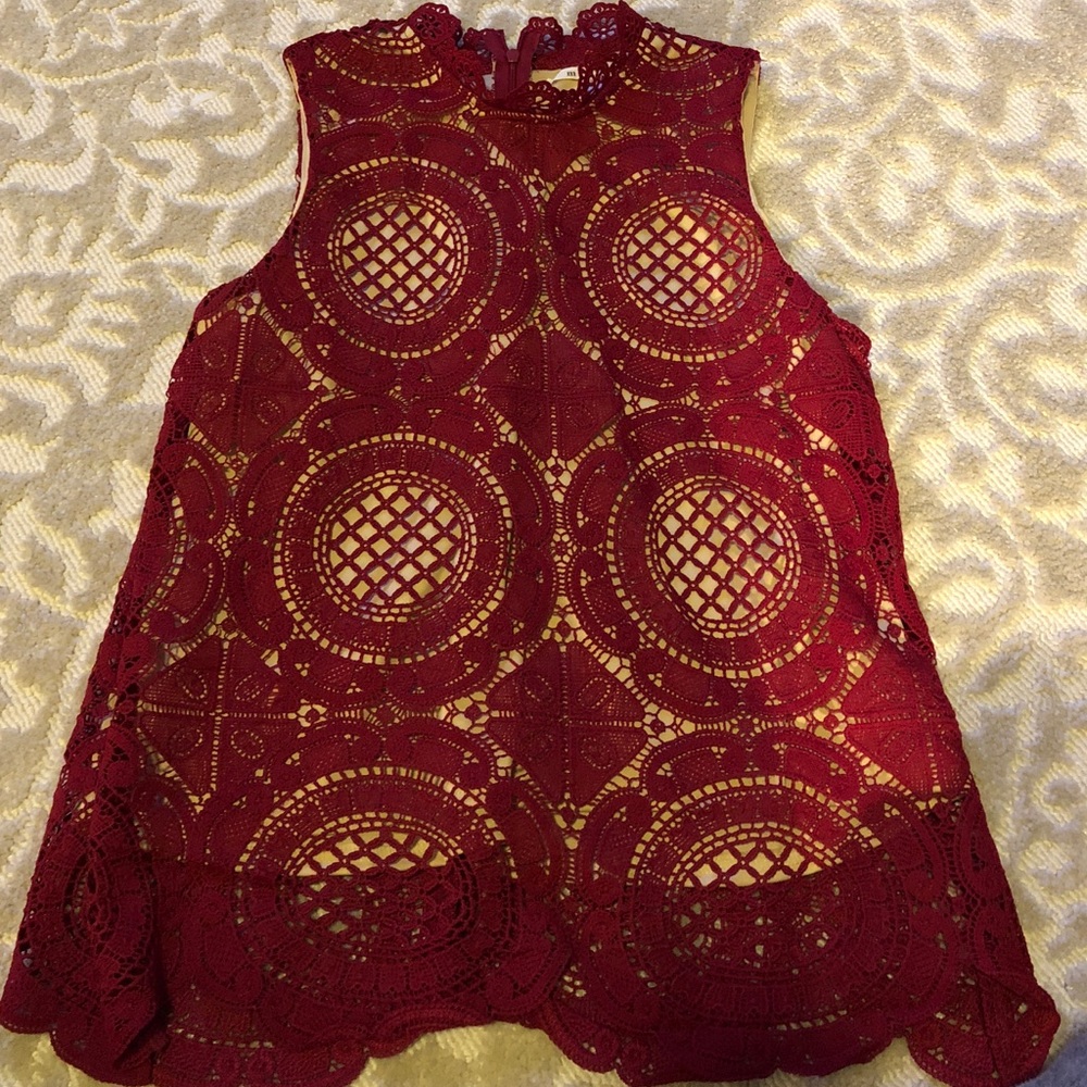 Red lace top